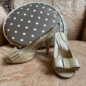 Kate Spade sling back leather peep toe shoes